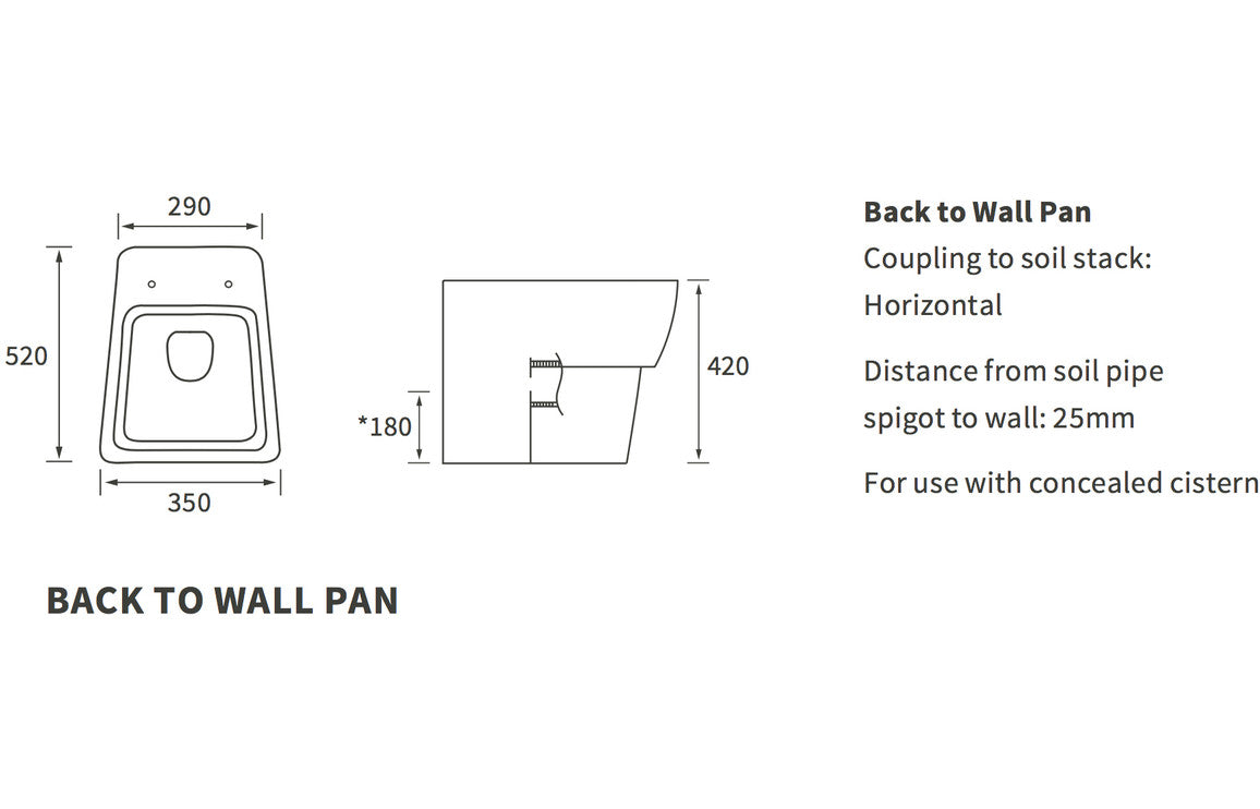 Amber Back To Wall WC & Soft Close Seat-Toilets-DIPTP030-