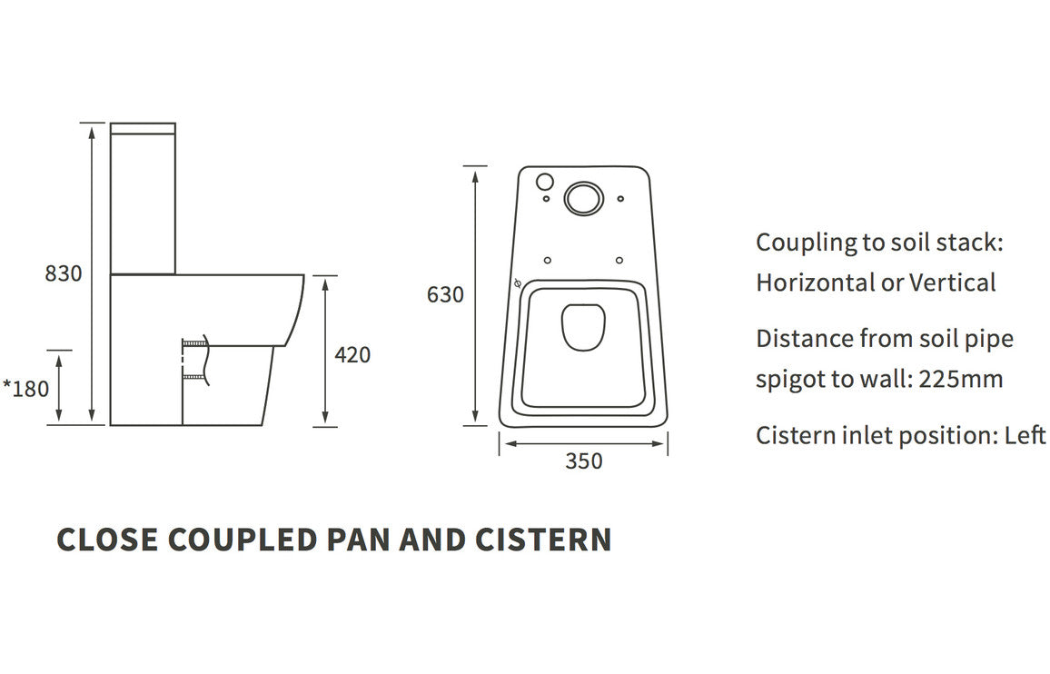 Amber Close Coupled WC & Soft Close Seat-Toilets-DIPTP0092-