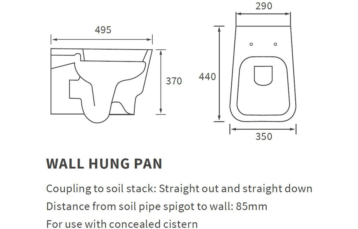 Amber Wall Hung WC & Soft Close Seat-Toilets-DIPTP0244-