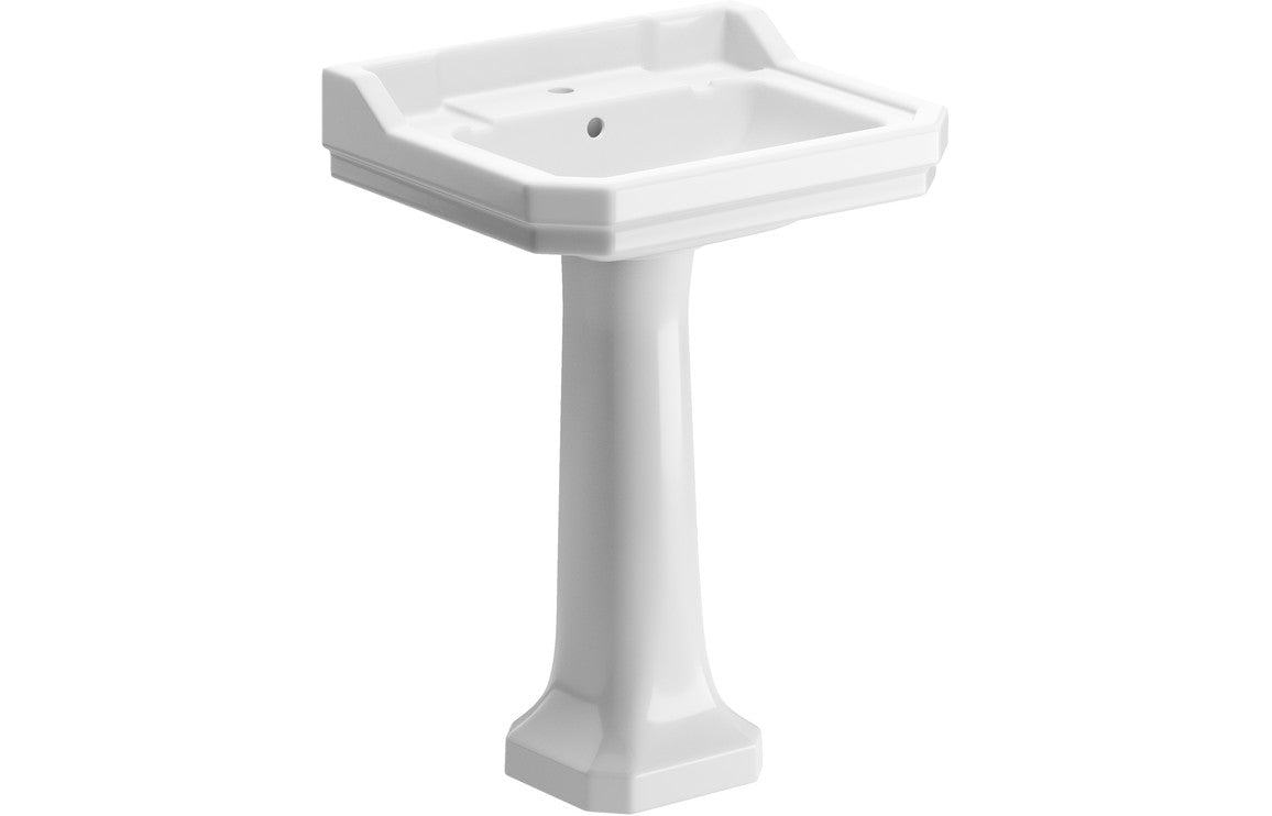 Berlington Traditional Basin & Full Pedestal-Basins-DIPBP148-1 Tap Hole-