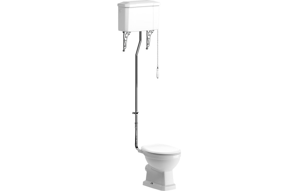 Berlington Traditional High Level WC & Soft Close Seat-Toilets-DIPTP0184-Standard Seat-