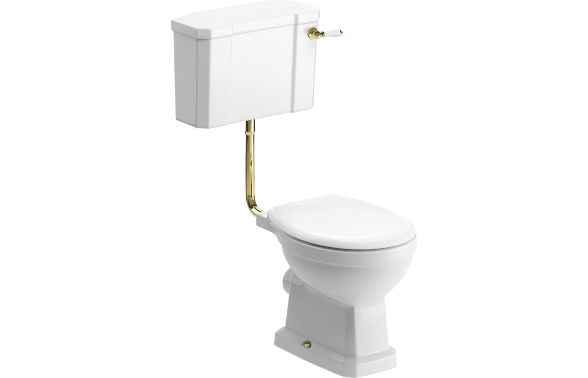 Berlington Traditional Low Level WC w/Brushed Brass Finish & Soft Close Seat-Toilets-DIPTP0330-