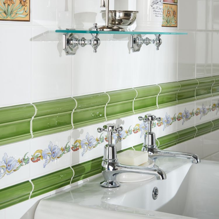 Original Style Artworks Blue Iris Border (half size) On Brilliant White