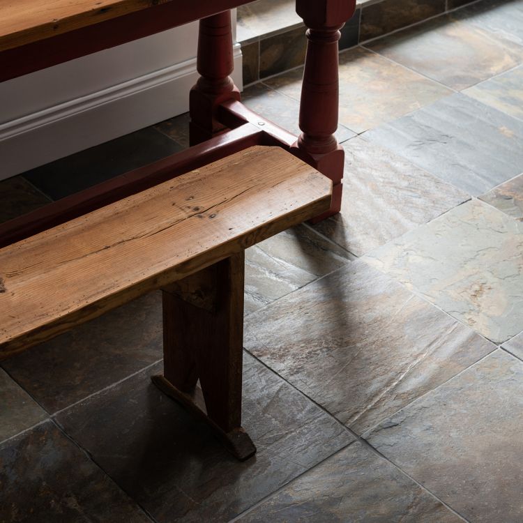 Original Style Earthworks Burnt Sienna Natural Slate Tile 40x40cm