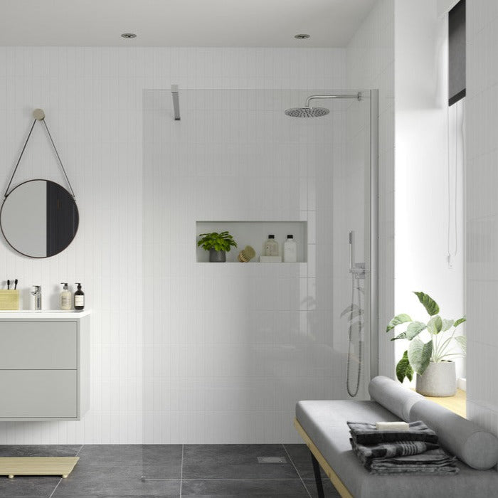 Capital Wet Room Panel 1000mm - Chrome-Shower Enclosures-taba-