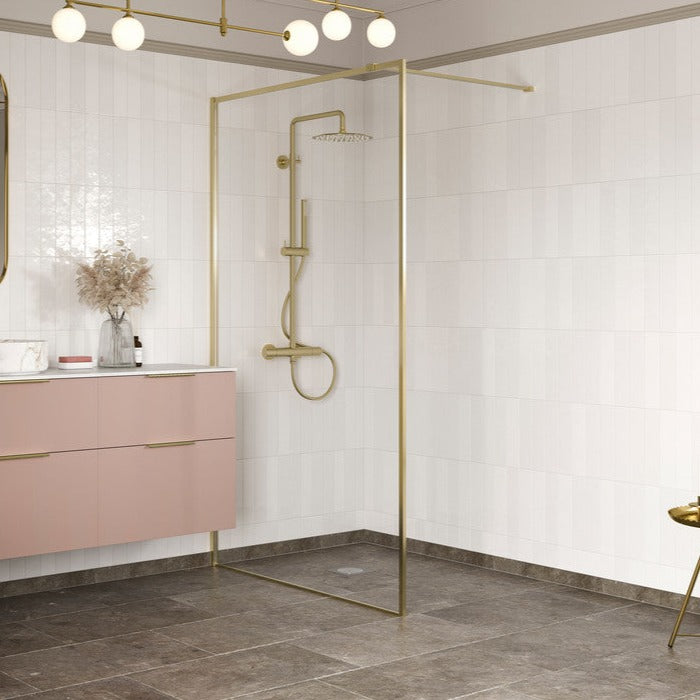 Capital Wet Room Panel 900mm - Brushed Brass-Shower Enclosures-CAPCS0125BB-