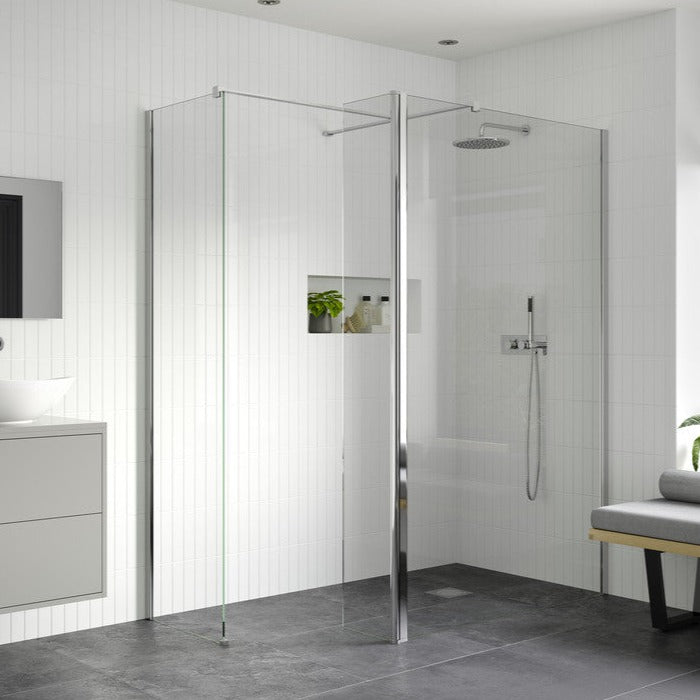 Capital8plus 800mm Wetroom Side Panel - Chrome-Shower Enclosures-CAPCKU0876-