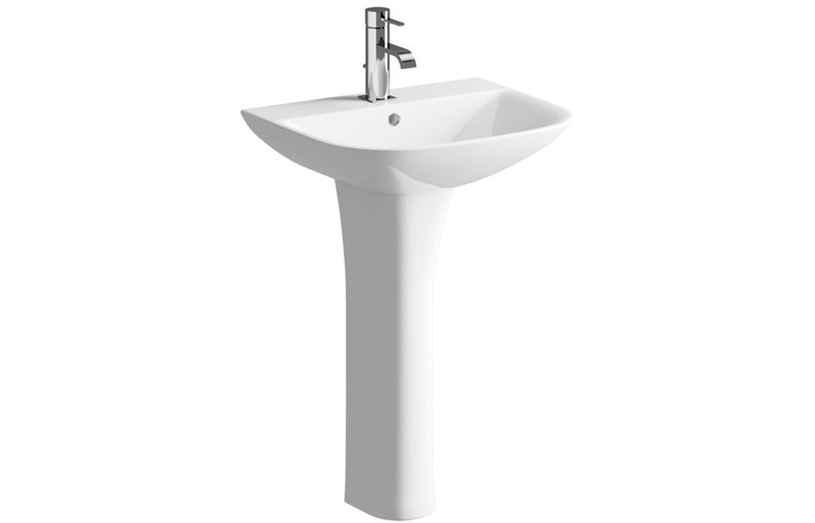 Cerys 560x450mm 1TH Basin & Full Pedestal (Boxed)-Basins-DIPBP1136-