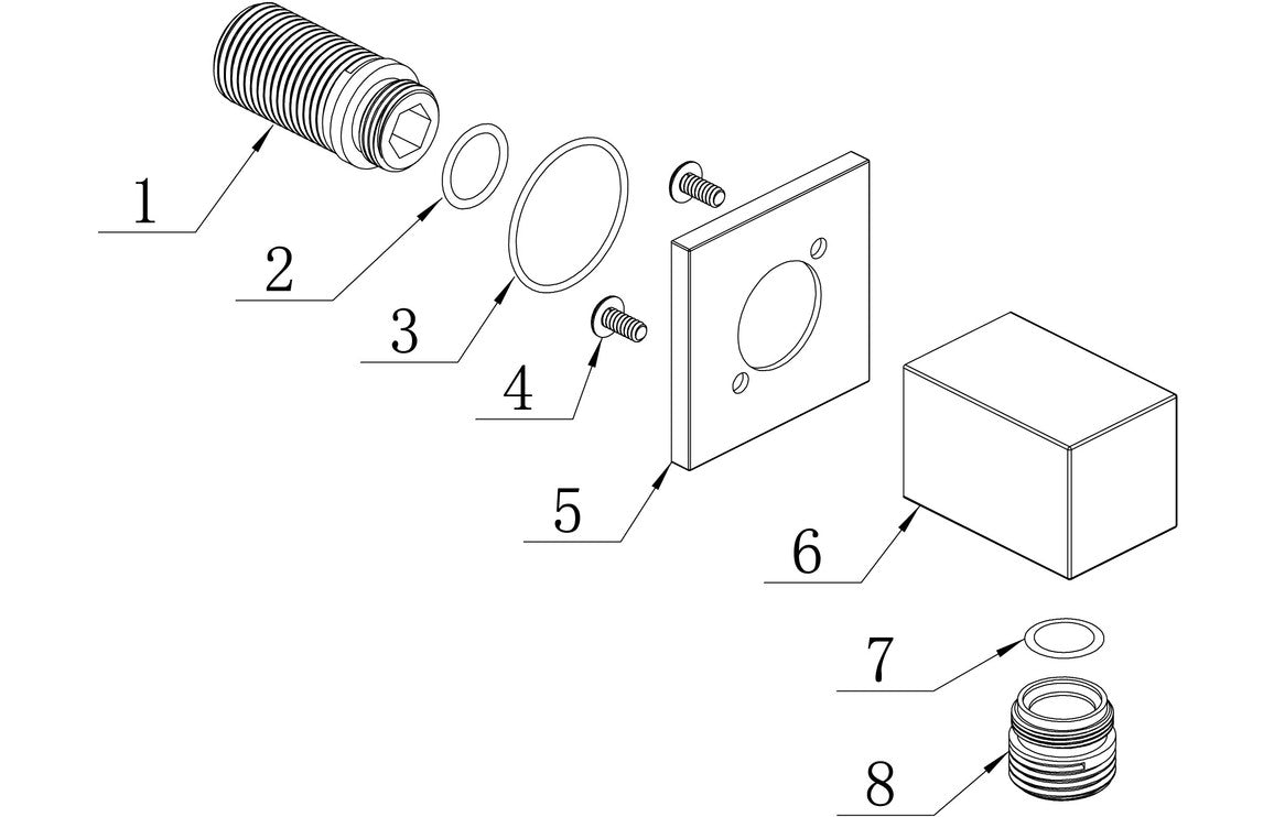 Chrome Wall Outlet Elbow - Square-Shower Accessories-DICM0670-