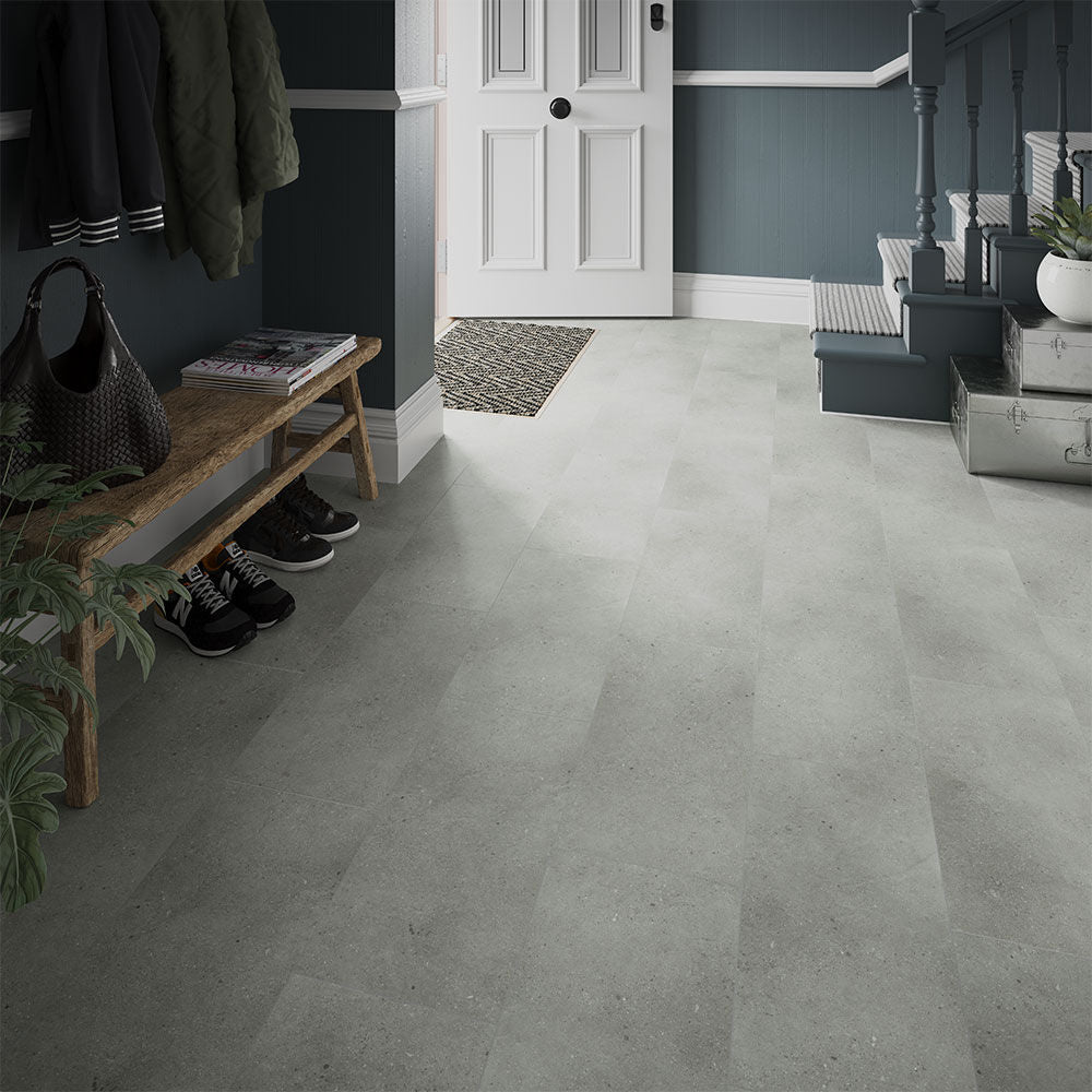 ClickLux Click-Fit Luxury Vinyl Tiles Axia Concrete Grey 31x61cm