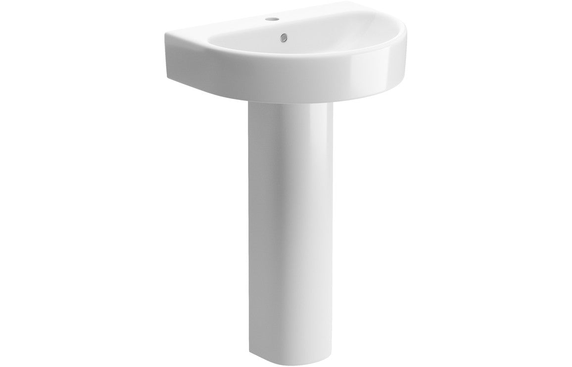Colleen 555x430mm 1TH Basin & Full Pedestal-Basins-DIPBP1124-