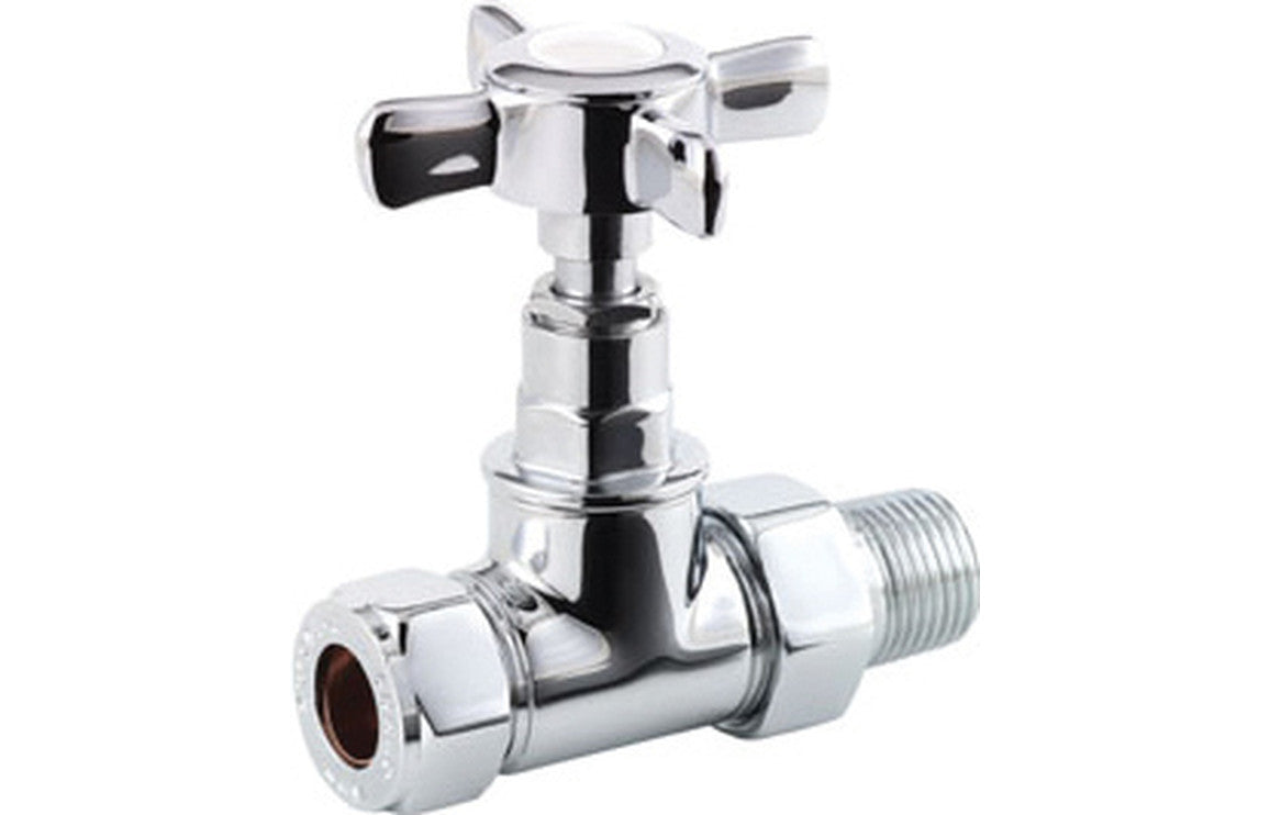 Crosshead Chrome Radiator Valves-Heating-DIRA0246-Straight-