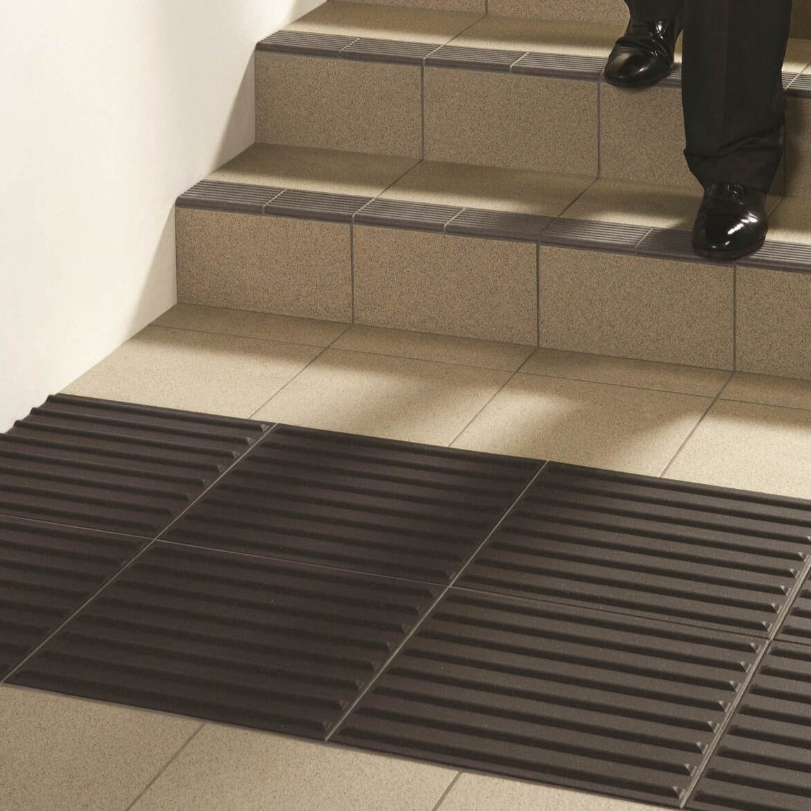 Dorset Woolliscroft Tactile Curdoroy Sand Slip Resistant Quarry Tile 400x400mm-DW-TCSND4040-tilesahead.co.uk