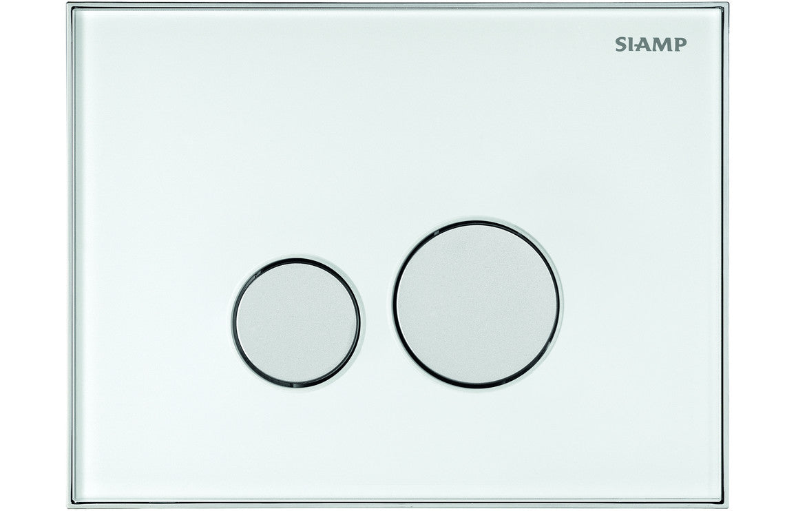 Dual Flush Plate Round Design White-Frames, Flushplates & Cisterns-DIAC0294-