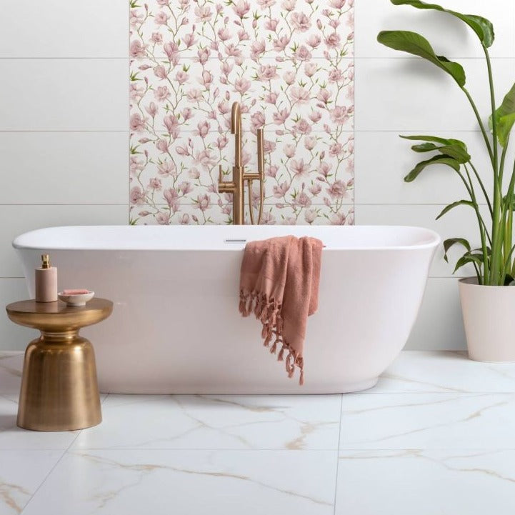 Original Style Tileworks Bianco Oro Matt Porcelain Marble Effect Tile 90x90cm