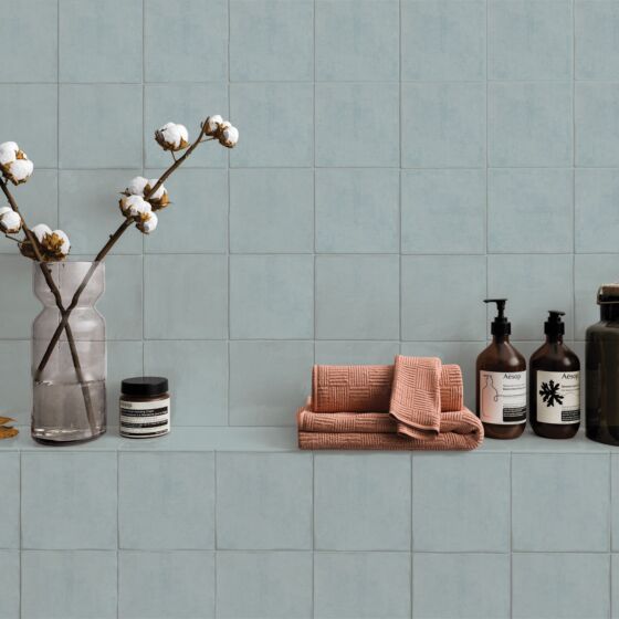 Flash Light Blue Gloss Ceramic Wall Tile 13x13cm