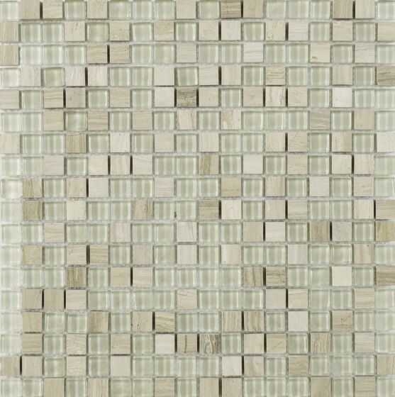 Cedar Wood Glass/Stone Mix Mosaic Wall Tile 30x30cm