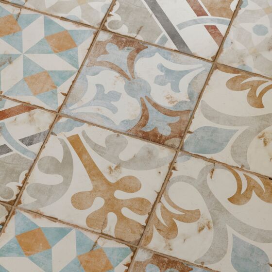 Verona Garcia Patrona Patchwork Mix Matt Glazed Porcelain Wall & Floor Tile 20x20cm
