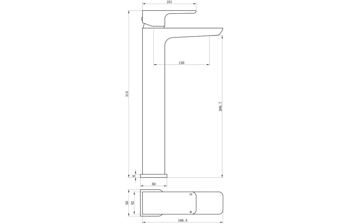 Insk Tall Basin Mixer - Brushed Brass-Basin Taps-CAPTA4227BG-