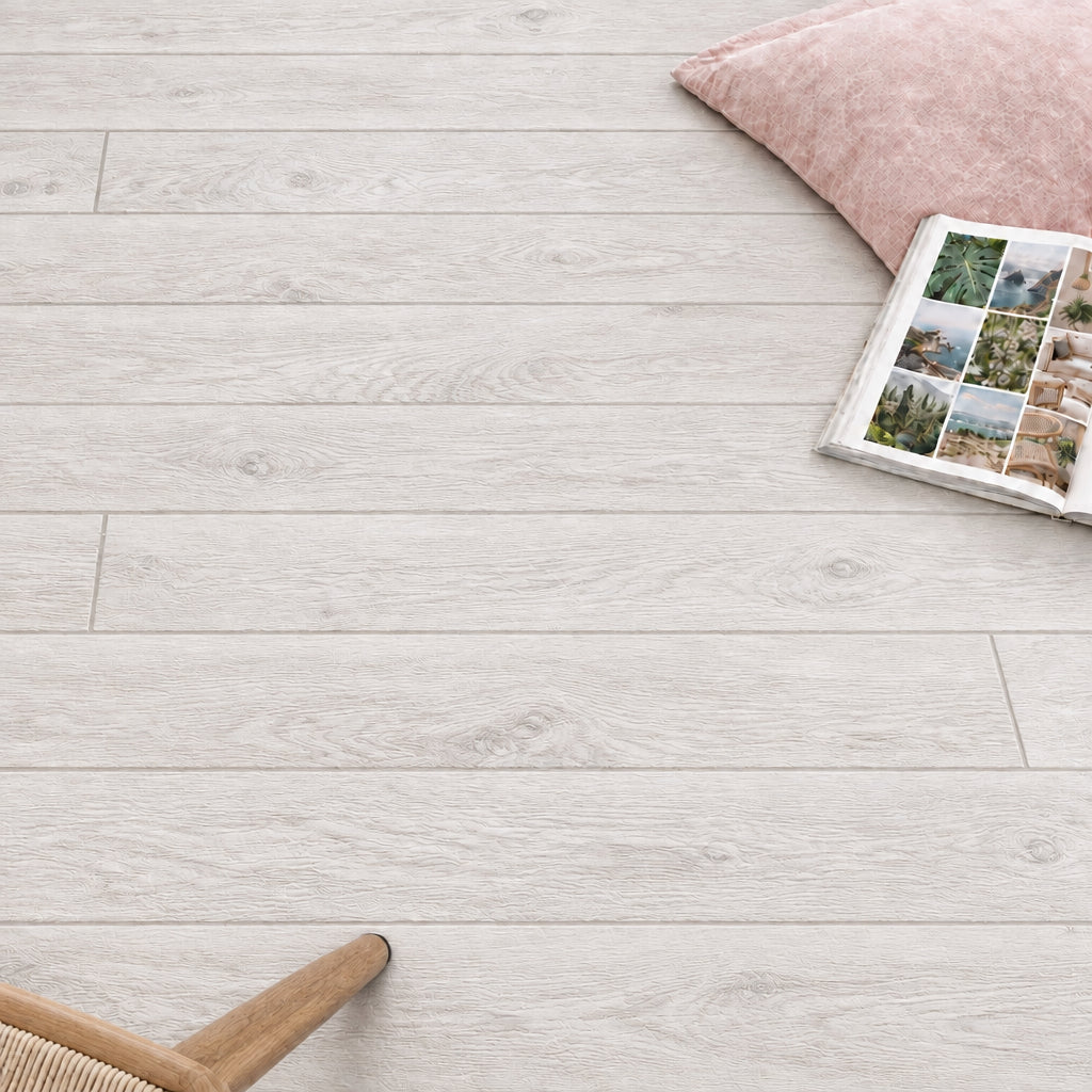 La Foresta White Wood Effect Porcelain Tile 15x100cm
