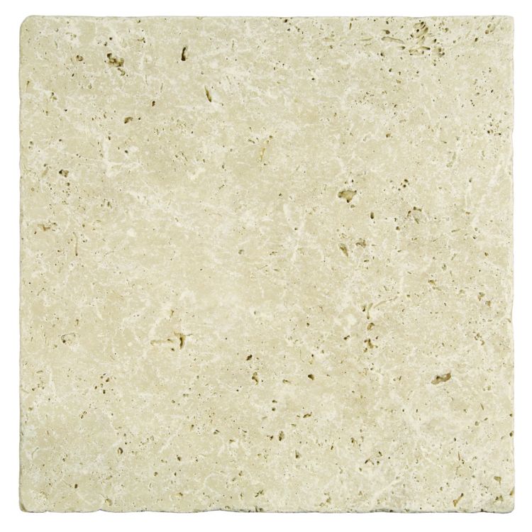 Original Style Earthworks Levantine Ivory Unfilled & Tumbled Travertine Tile 40x40cm