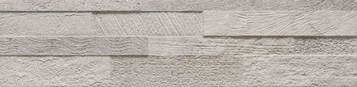 Aspen Light Grey 3D Porcelain Cladding 15x61cm