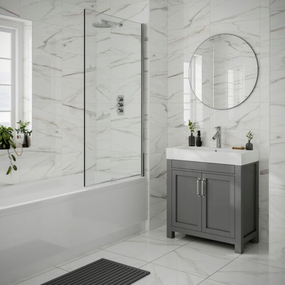 Verona Lulworth White Gloss Ceramic Wall Tile 25x50cm