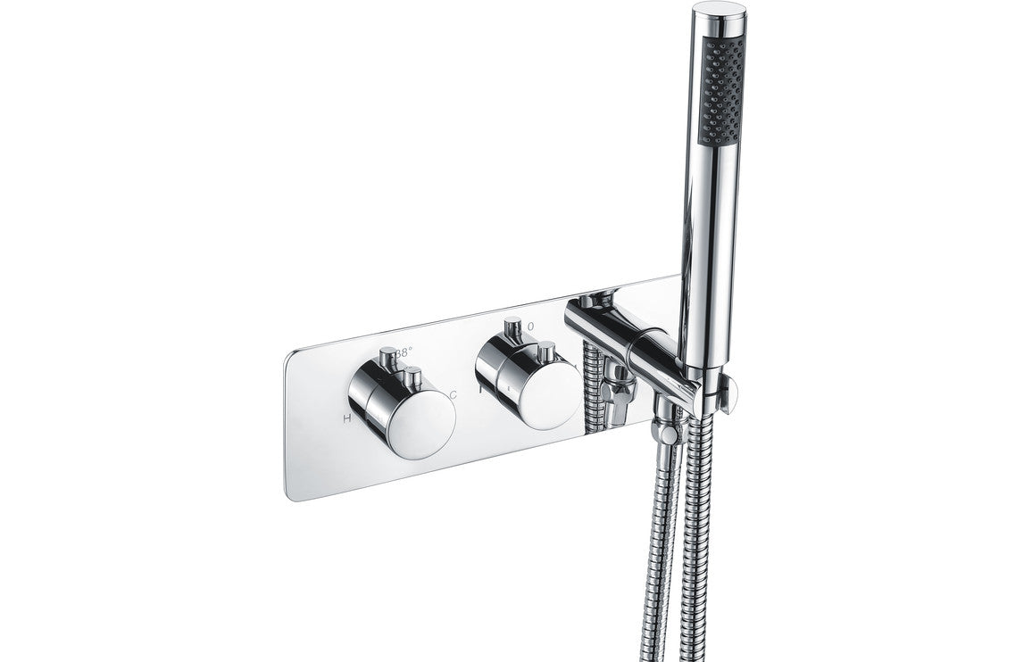 Luna Thermostatic Two Outlet Shower Valve with Handset-Shower Rail Kits-DICM0608-