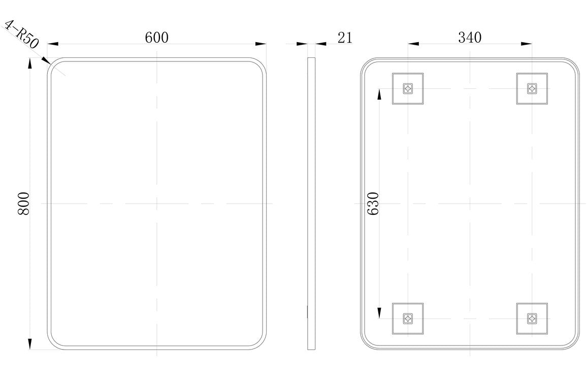 Mai 600x800mm Rectangle Mirror-Mirrors-DIMS0104-