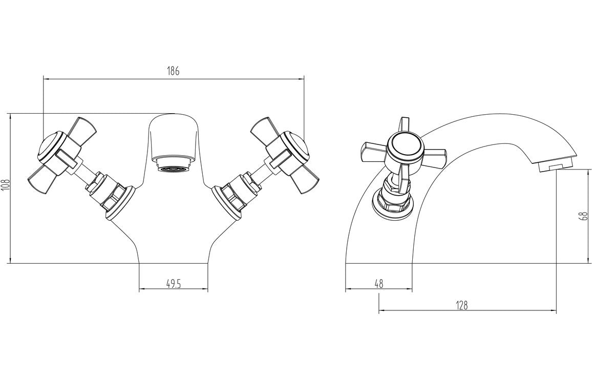 Marlow Mono Basin Mixer Chrome-Basin Taps-DITS1302-