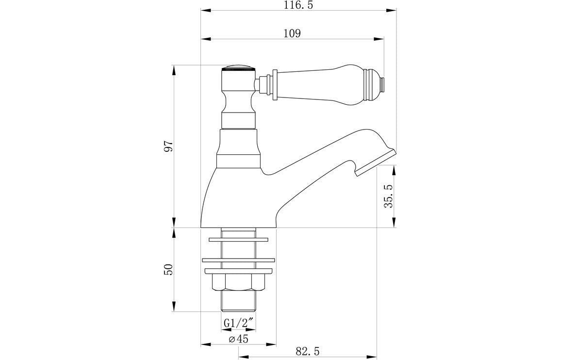 Matelica Basin Pillar Taps - Chrome-Basin Taps-DITS2040-