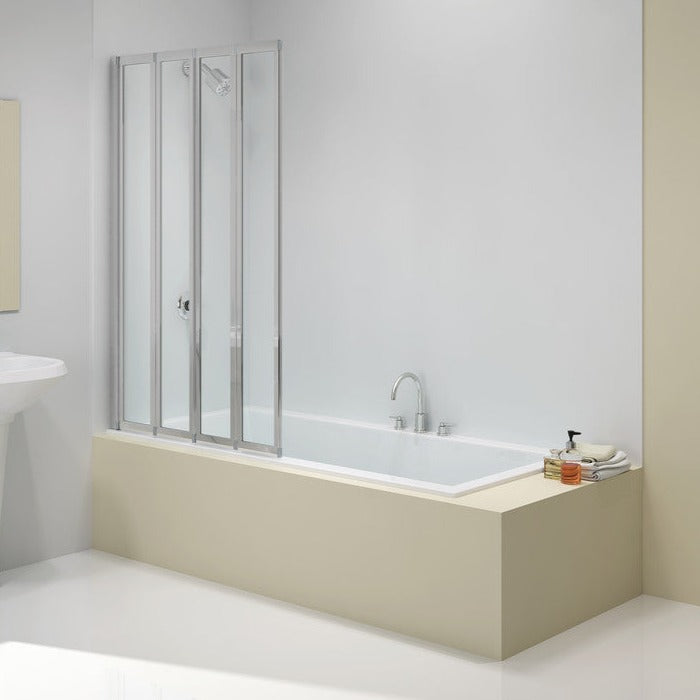 Merlyn 850x1400mm 4-Fold Bath Screen-Bath Screens-DIBS0020-
