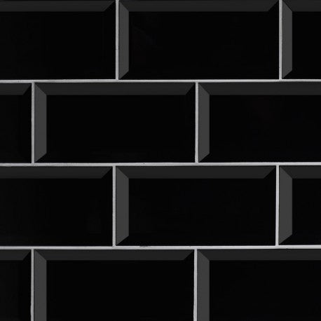 Metro Black Wall Tile 10x20cm