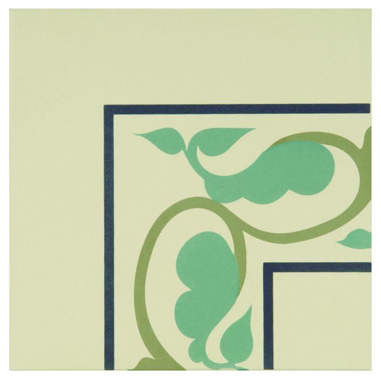 Original Style Odyssey Primo Moroccan External Corner Dublin, Dark Blue and Dark Jade on White 15x15cm