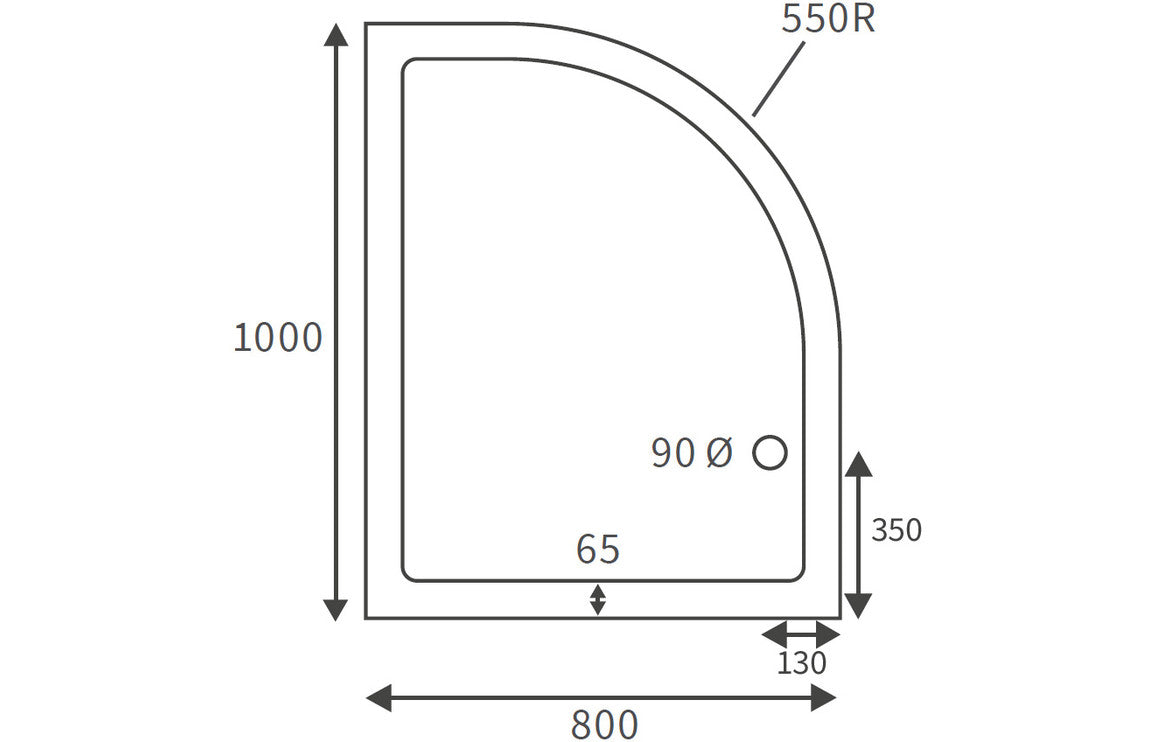 Offset Quadrant Shower Tray & Waste-Shower Trays-CAPST5133-