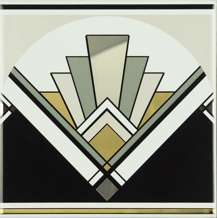 Original Style Artworks Art Deco Fan Tile-White-IM-0010937