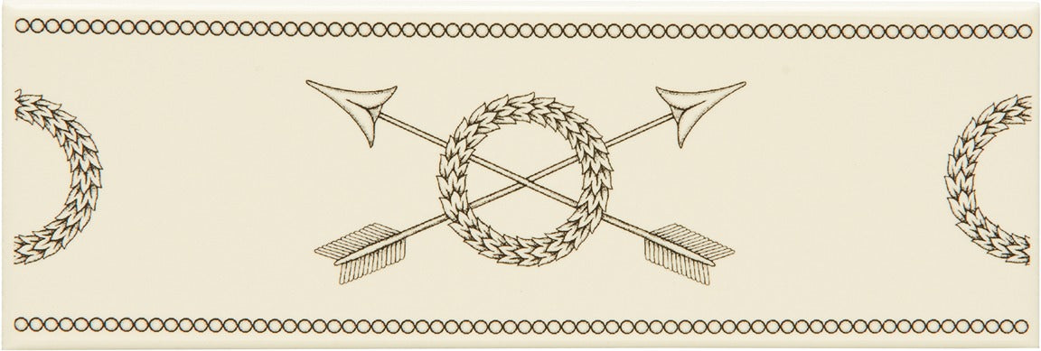 Original Style Artworks Crossed Arrows Border Charcoal Grey on County White-