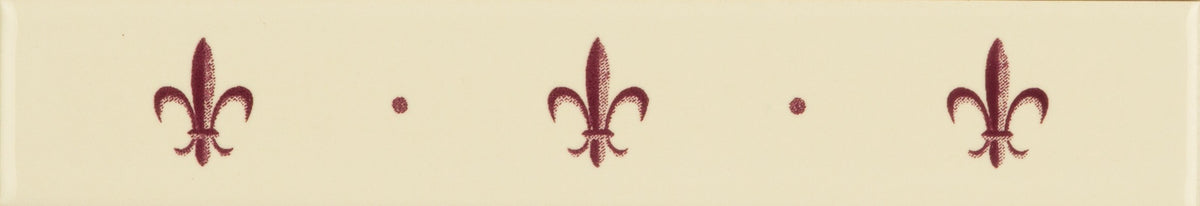 Original Style Artworks Fleur de Lis Border-Burgundy on County White-IM-0013937