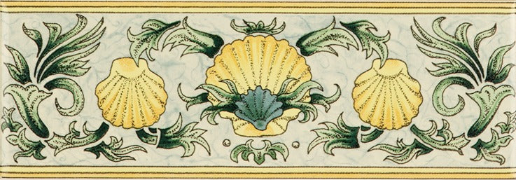 Original Style Artworks Scallop Shell Classical Border on County White-Blue-IM-0014175