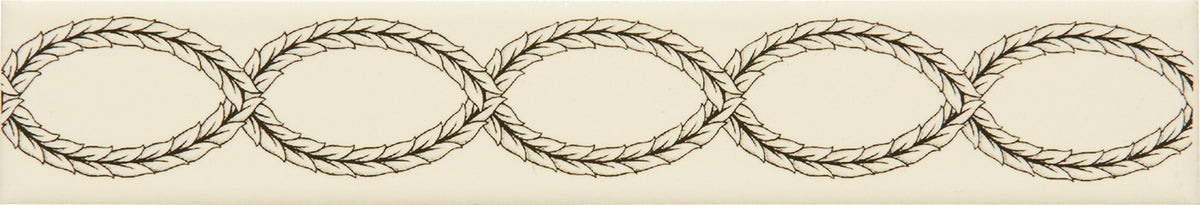 Original Style Artworks Twisted Trellis Border Charcoal Grey on County White-