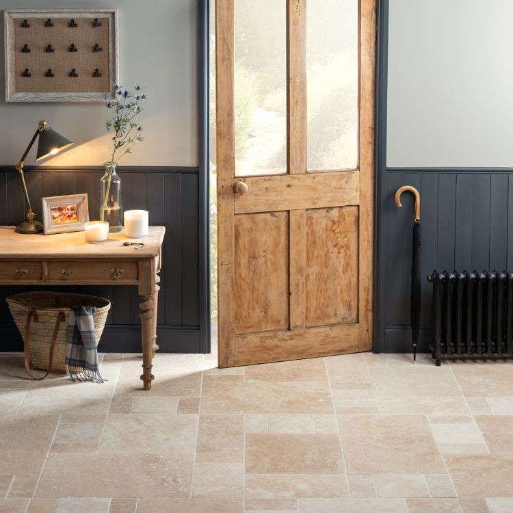 Original Style Earthworks Levantine Ivory Unfilled & Tumbled Travertine Tile 20x20cm-