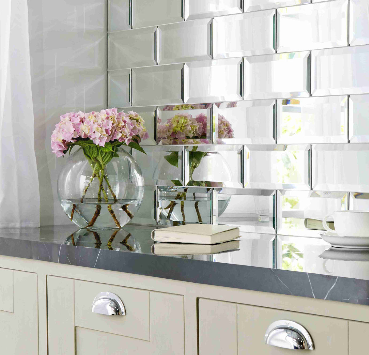Original Style Glassworks Silver Mirror Bevel Tile 10x20cm-