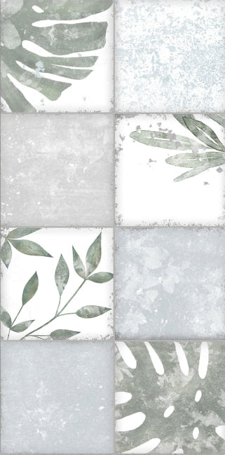 Original Style Living Patchwork Botanical Iris Ceramic Wall Tile 30x60cm