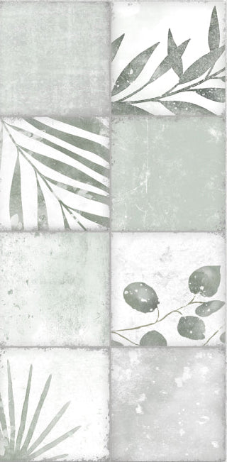 Original Style Living Patchwork Botanical Ivy Ceramic Wall Tile 30x60cm