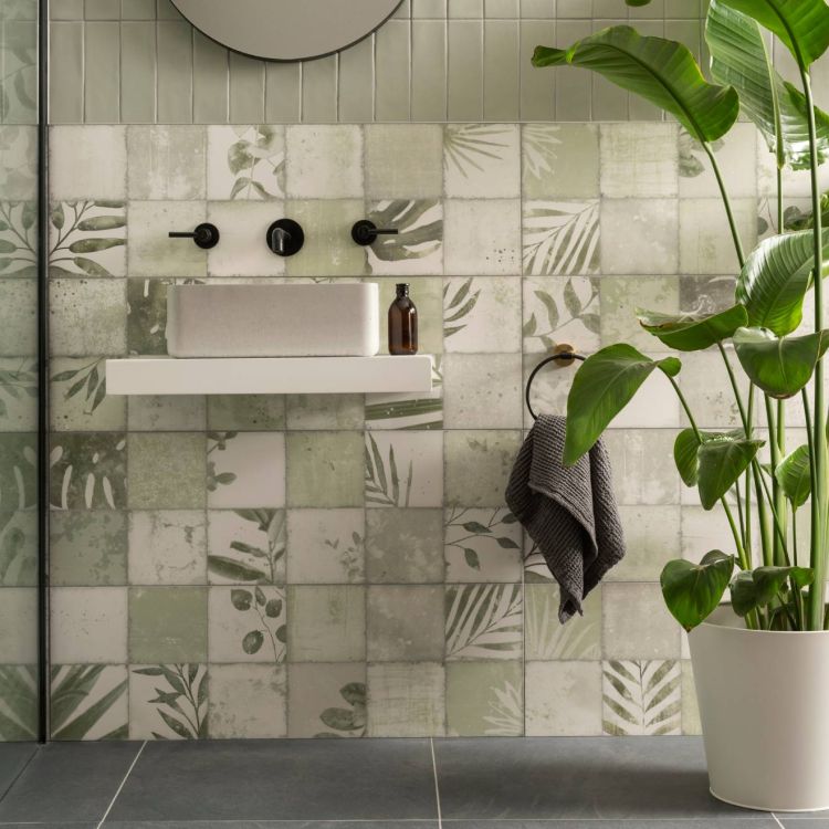 Original Style Living Patchwork Botanical Ivy Tile 30x100cm-