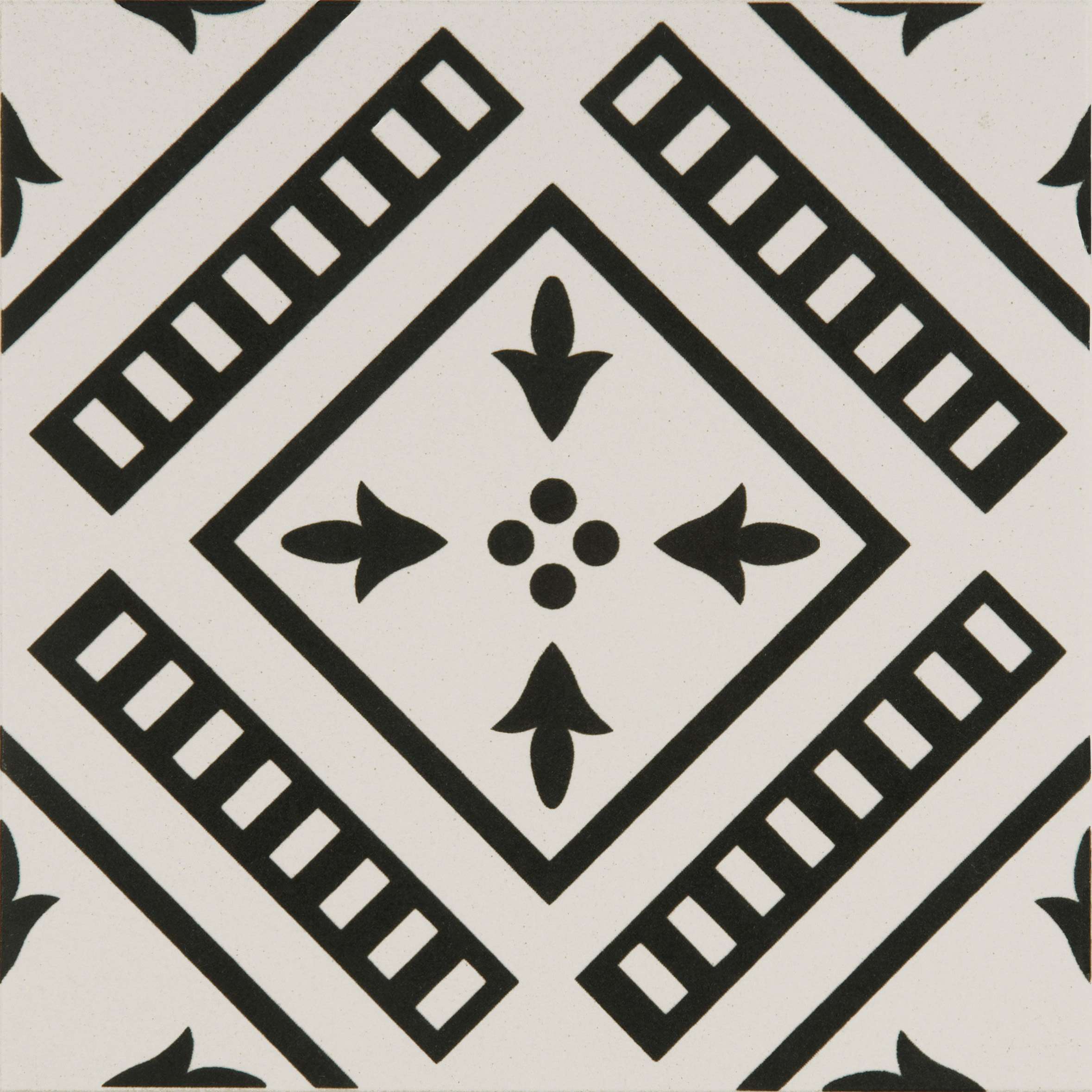 Original Style Odyssey Primo Pompeii Black on Dover White Tile 15x15cm-