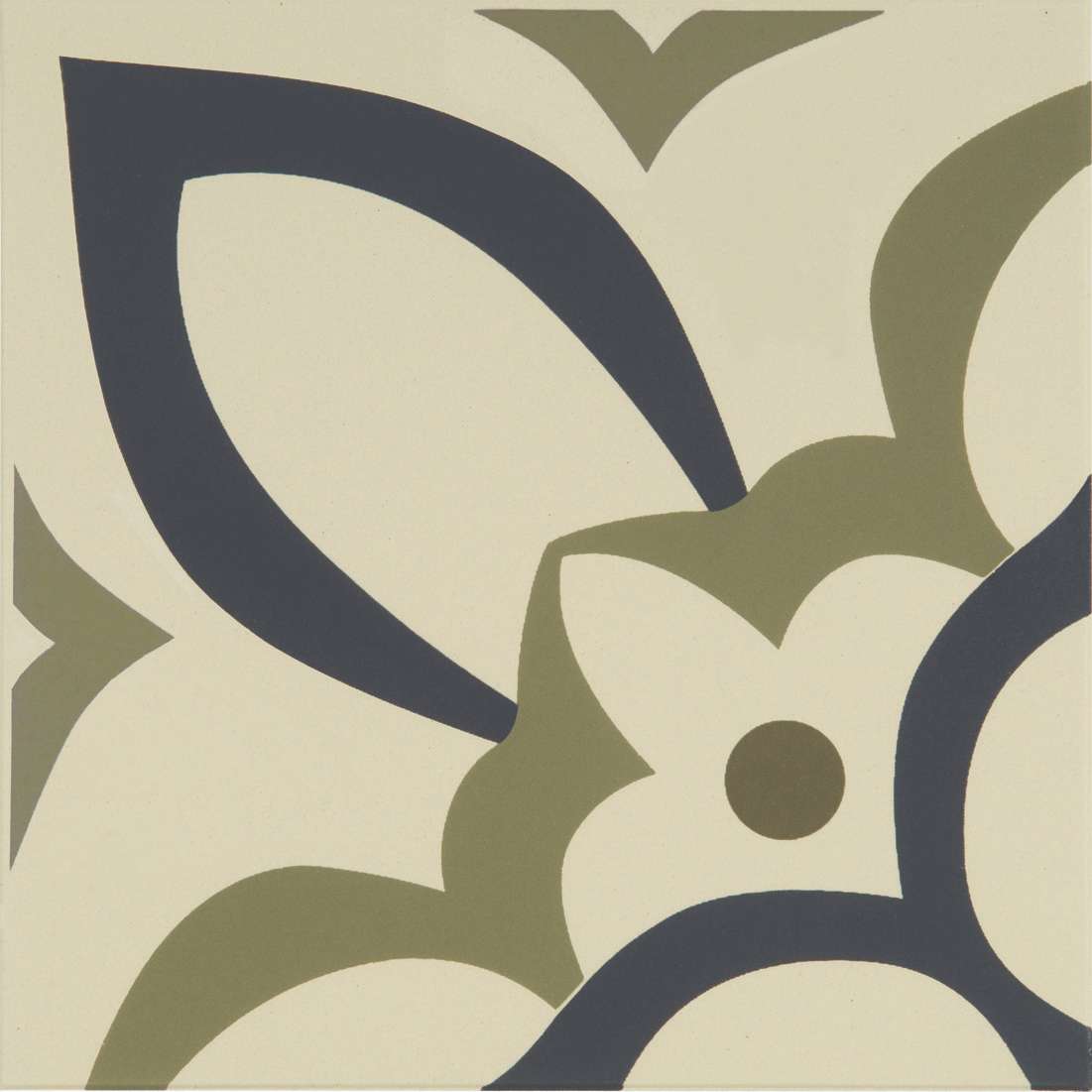 Original Style Odyssey Primo Renaissance Dublin, Khaki and Dark Blue on White 15x15cm-