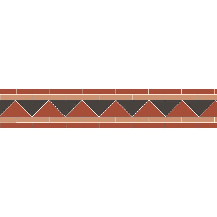 Original Style Victorian Byron Red Black and Old London Border-Floor-Tile