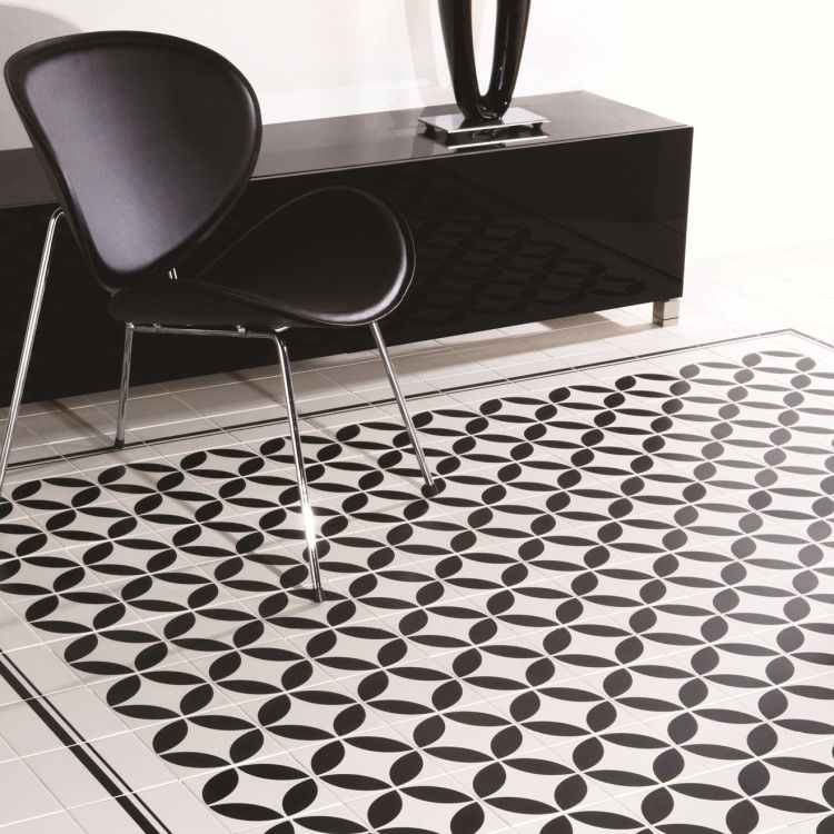 Original Style Victorian Cavendish Internal Corner Black on Dover White-Floor-Tile