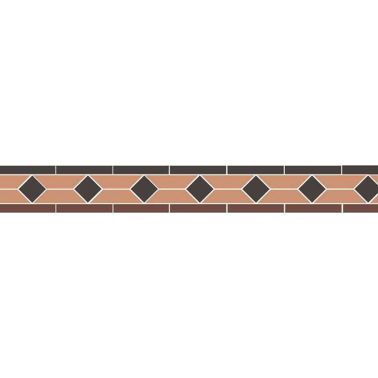 Original Style Victorian Clare Brown Black and Buff Border-Floor-Tile